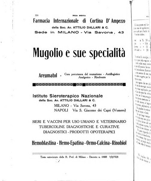 Folia medica periodico trimensile di patologia e clinica medica