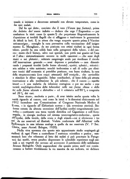 Folia medica periodico trimensile di patologia e clinica medica