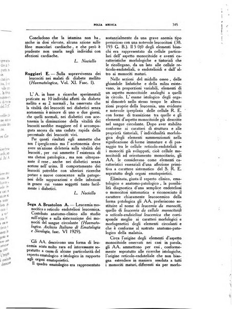 Folia medica periodico trimensile di patologia e clinica medica