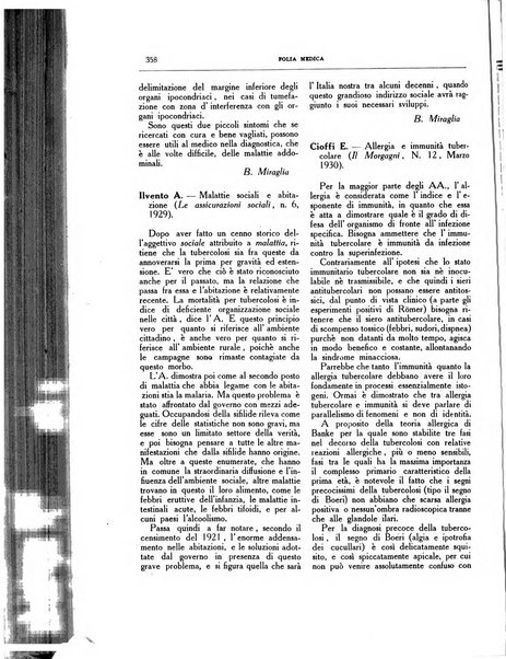 Folia medica periodico trimensile di patologia e clinica medica