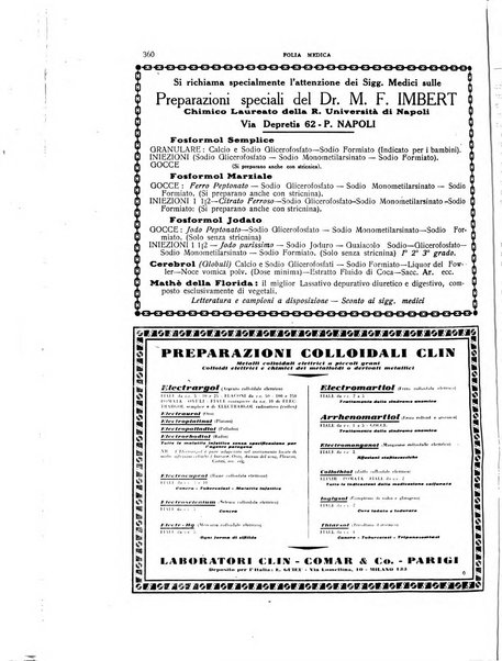 Folia medica periodico trimensile di patologia e clinica medica