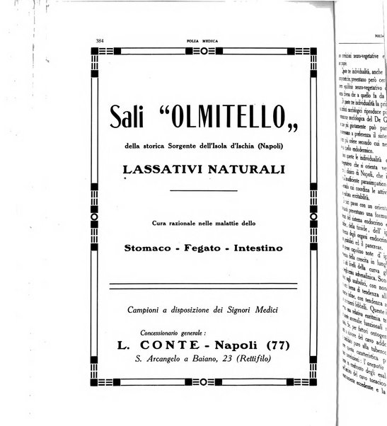 Folia medica periodico trimensile di patologia e clinica medica