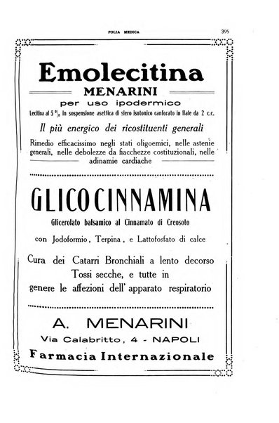 Folia medica periodico trimensile di patologia e clinica medica