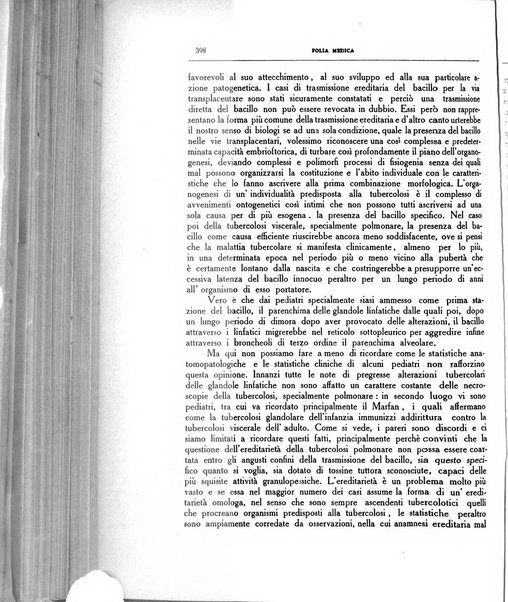 Folia medica periodico trimensile di patologia e clinica medica