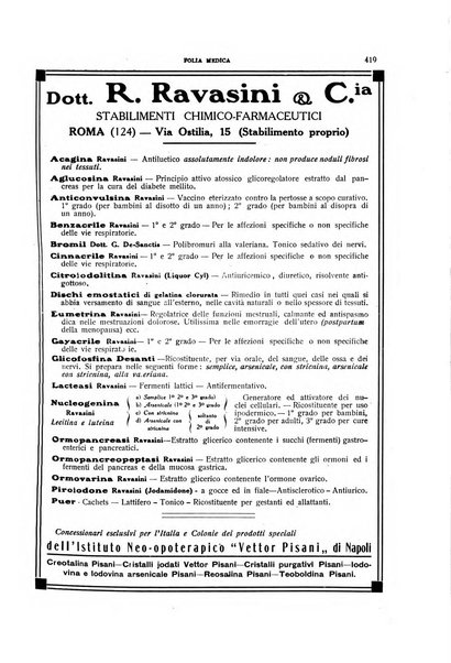 Folia medica periodico trimensile di patologia e clinica medica