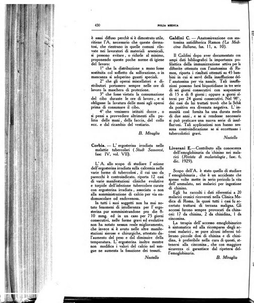 Folia medica periodico trimensile di patologia e clinica medica