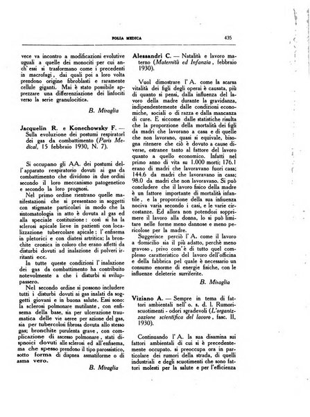 Folia medica periodico trimensile di patologia e clinica medica