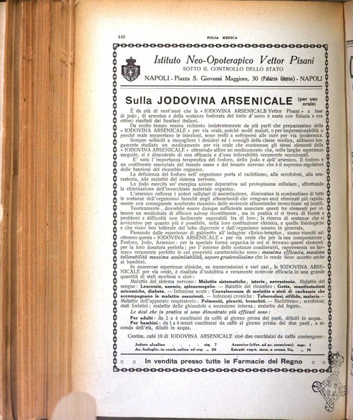 Folia medica periodico trimensile di patologia e clinica medica