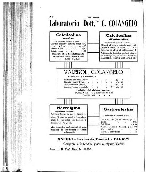 Folia medica periodico trimensile di patologia e clinica medica