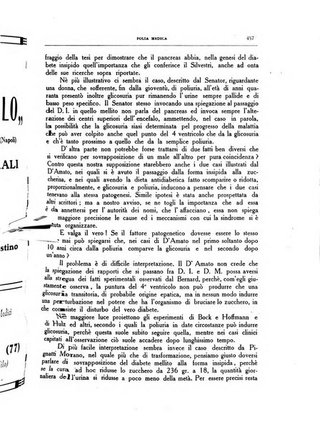 Folia medica periodico trimensile di patologia e clinica medica