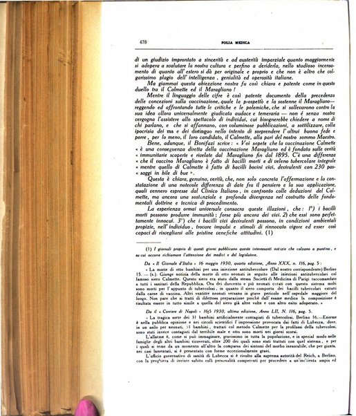 Folia medica periodico trimensile di patologia e clinica medica