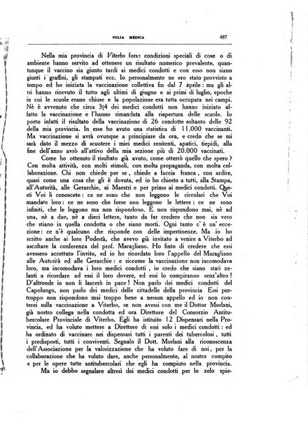 Folia medica periodico trimensile di patologia e clinica medica