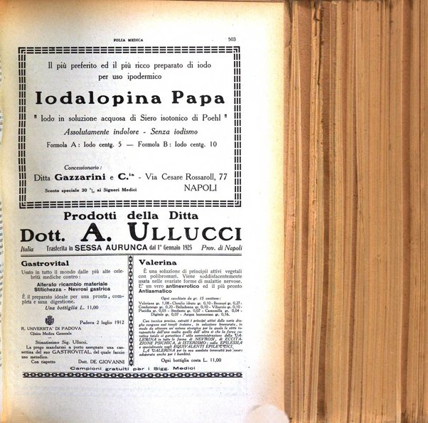 Folia medica periodico trimensile di patologia e clinica medica