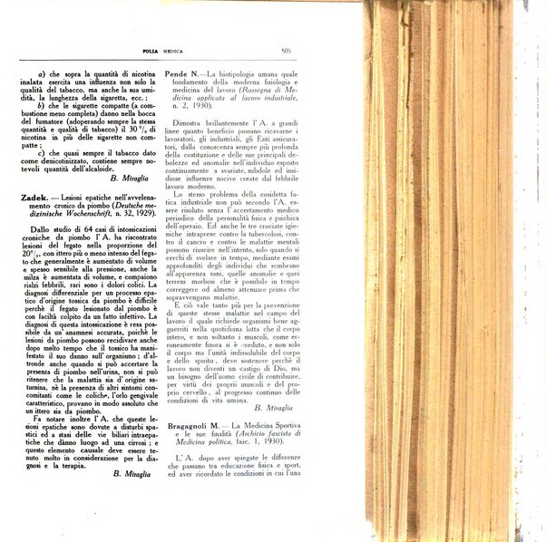 Folia medica periodico trimensile di patologia e clinica medica