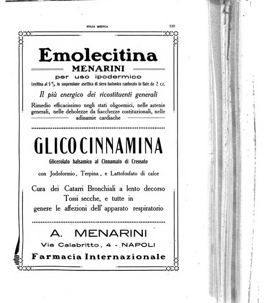 Folia medica periodico trimensile di patologia e clinica medica