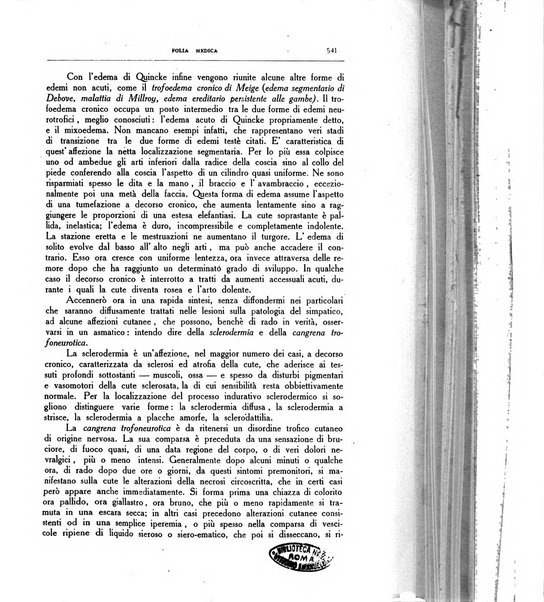 Folia medica periodico trimensile di patologia e clinica medica