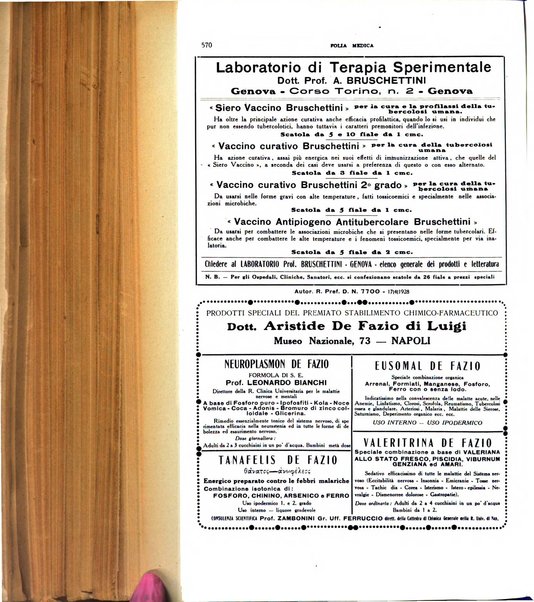 Folia medica periodico trimensile di patologia e clinica medica