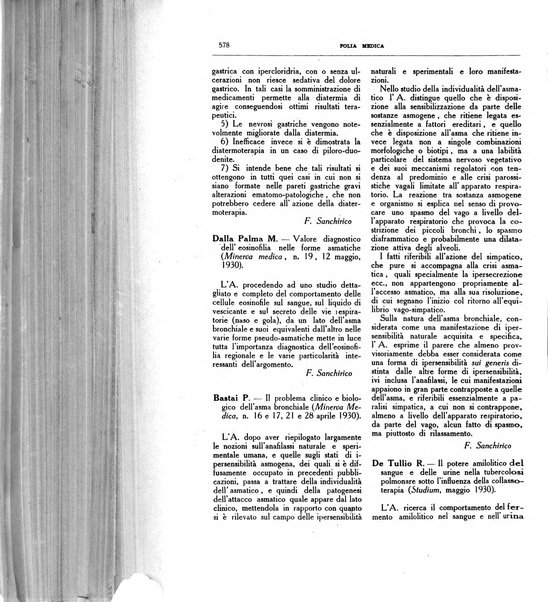 Folia medica periodico trimensile di patologia e clinica medica