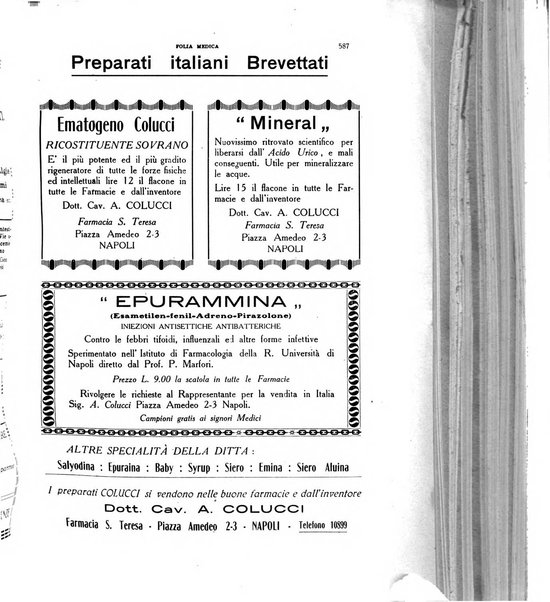 Folia medica periodico trimensile di patologia e clinica medica