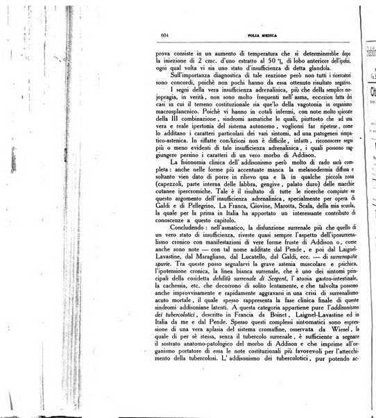 Folia medica periodico trimensile di patologia e clinica medica