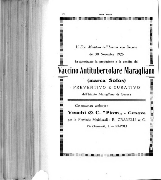 Folia medica periodico trimensile di patologia e clinica medica