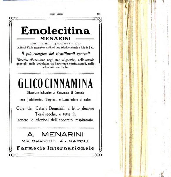 Folia medica periodico trimensile di patologia e clinica medica