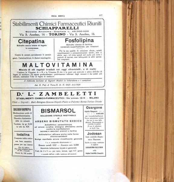 Folia medica periodico trimensile di patologia e clinica medica