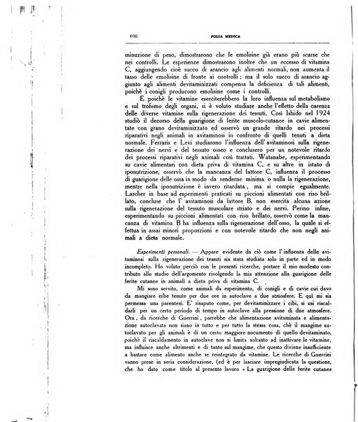 Folia medica periodico trimensile di patologia e clinica medica