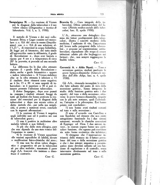 Folia medica periodico trimensile di patologia e clinica medica