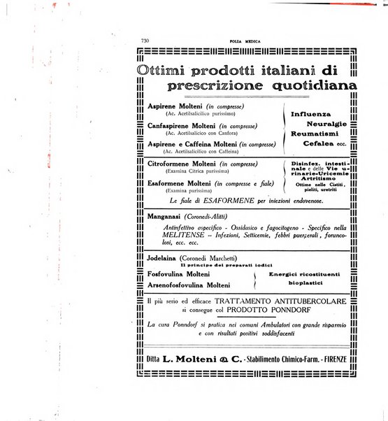 Folia medica periodico trimensile di patologia e clinica medica