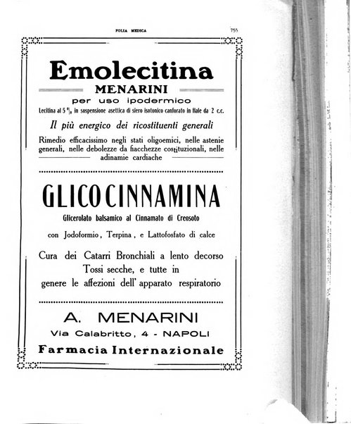 Folia medica periodico trimensile di patologia e clinica medica