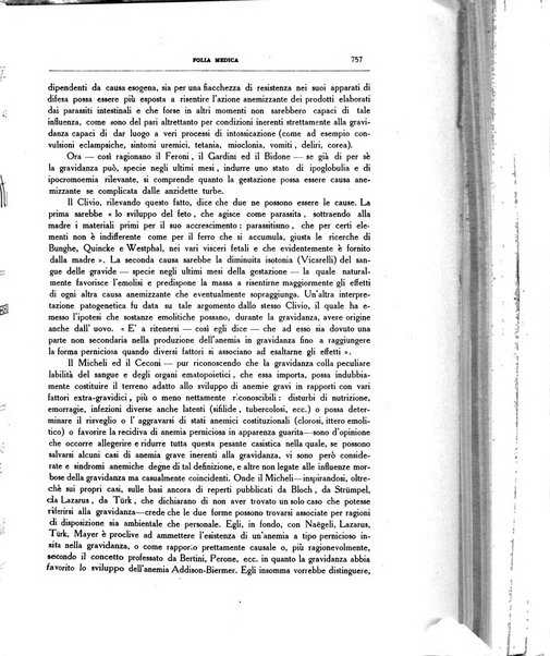 Folia medica periodico trimensile di patologia e clinica medica