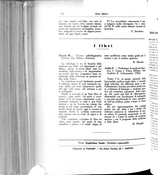 Folia medica periodico trimensile di patologia e clinica medica