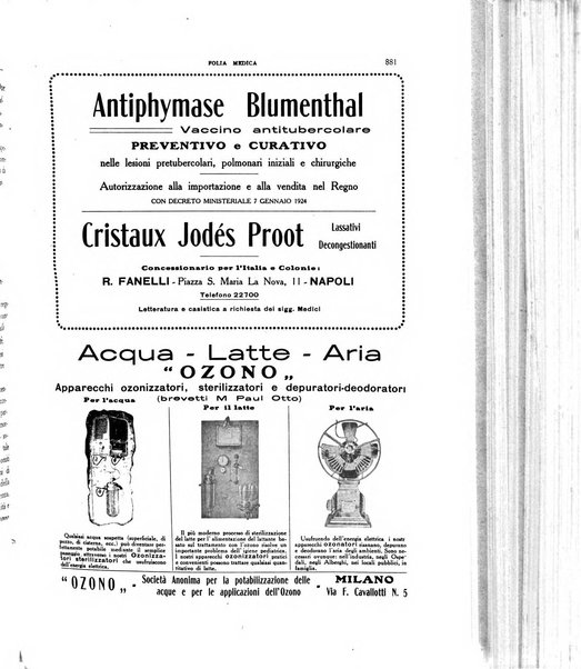 Folia medica periodico trimensile di patologia e clinica medica