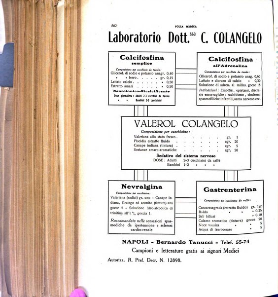 Folia medica periodico trimensile di patologia e clinica medica