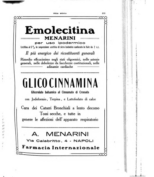 Folia medica periodico trimensile di patologia e clinica medica