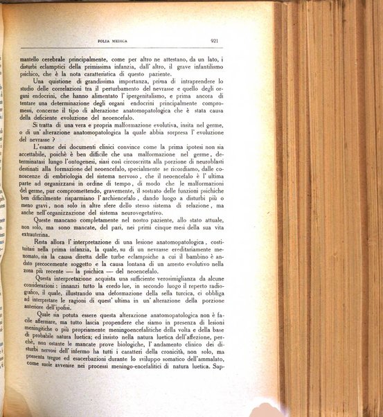 Folia medica periodico trimensile di patologia e clinica medica