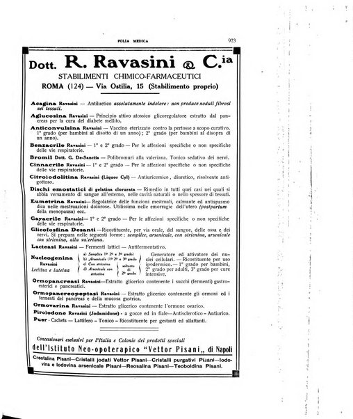 Folia medica periodico trimensile di patologia e clinica medica