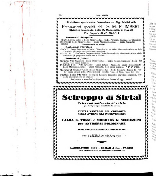 Folia medica periodico trimensile di patologia e clinica medica