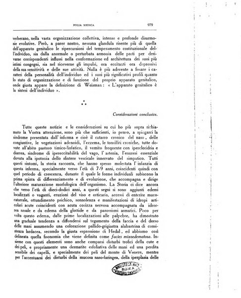 Folia medica periodico trimensile di patologia e clinica medica