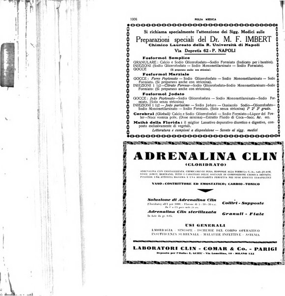 Folia medica periodico trimensile di patologia e clinica medica