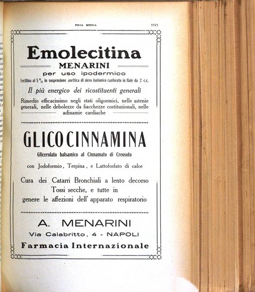 Folia medica periodico trimensile di patologia e clinica medica