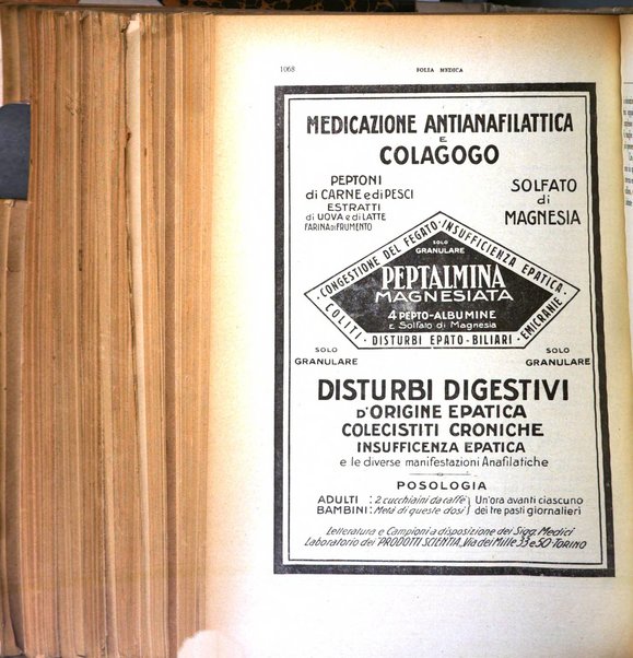 Folia medica periodico trimensile di patologia e clinica medica