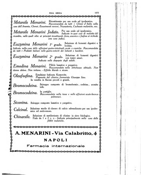 Folia medica periodico trimensile di patologia e clinica medica