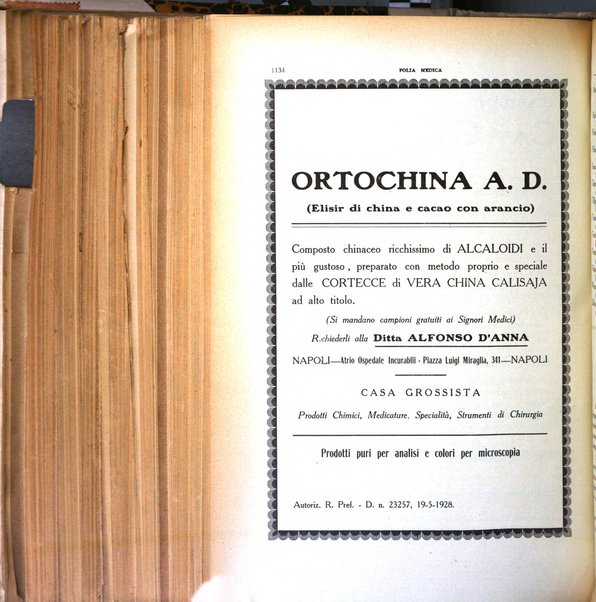 Folia medica periodico trimensile di patologia e clinica medica