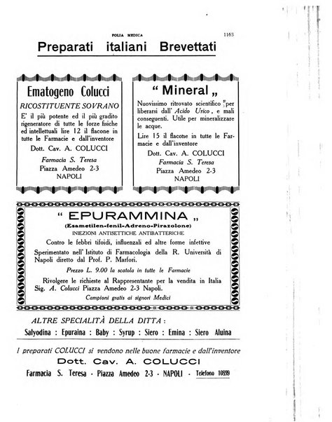 Folia medica periodico trimensile di patologia e clinica medica