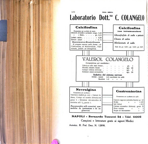 Folia medica periodico trimensile di patologia e clinica medica