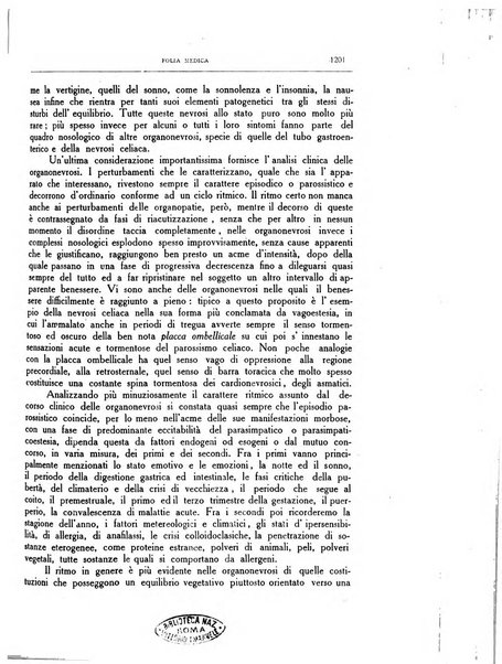 Folia medica periodico trimensile di patologia e clinica medica