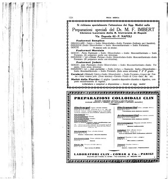 Folia medica periodico trimensile di patologia e clinica medica