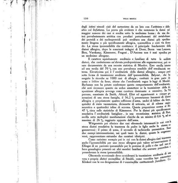 Folia medica periodico trimensile di patologia e clinica medica